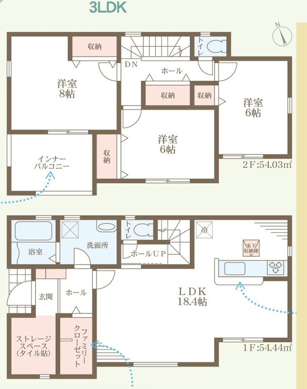 姫路市継7期　全3邸　2号棟 間取り図