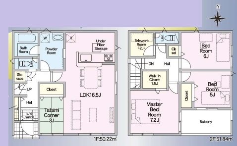 たつの市龍野町片山第8　全3邸　1号棟    間取り図