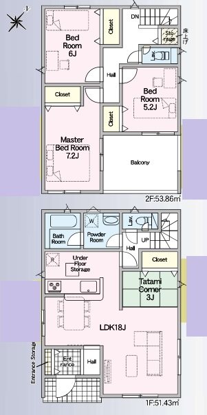 加東市下滝野第9　全4邸　3号棟   間取り図