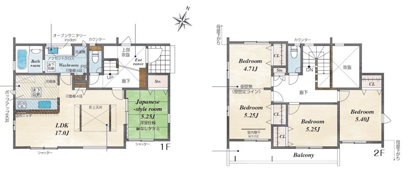 姫路市北平野南の町　全1邸　1号棟  間取り図