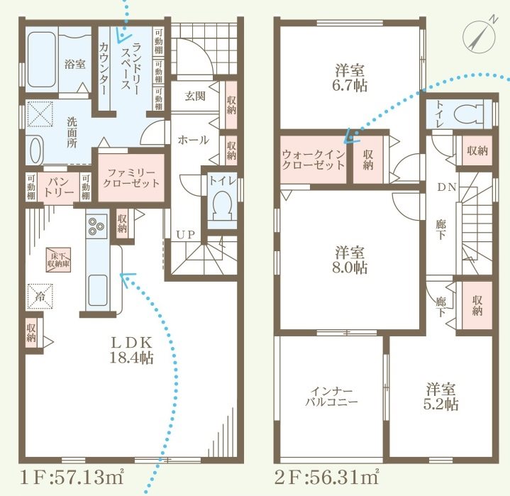 加東市下滝野期　全4邸　3号棟   間取り図