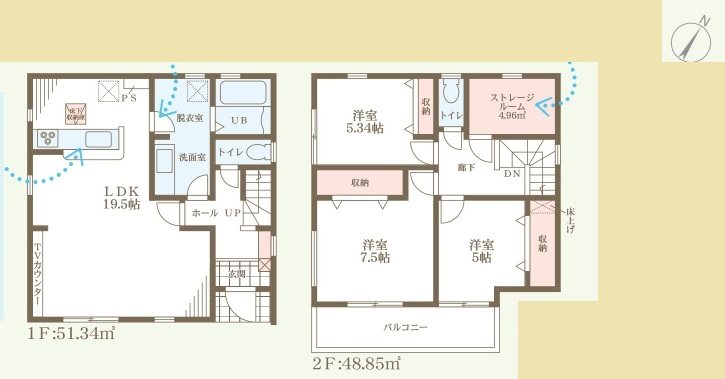小野市神明町4期　全6邸　5号棟      間取り図