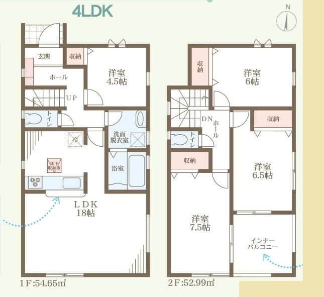 赤穂市板屋町2期　全3邸　1号棟     間取り図