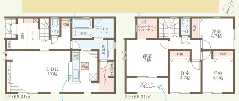 姫路市大津区天神町2丁目　全3邸　1号棟    間取り図