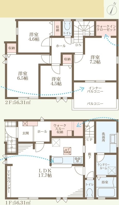 姫路市大津区天神町2丁目　全3邸　3号棟    間取り図