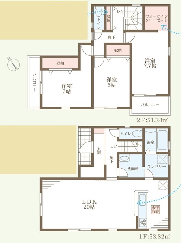 加古川市野口町長砂8期　全3邸　3号棟     間取り図