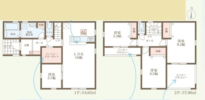 姫路市奥山4期　全3邸　1号棟  間取り図