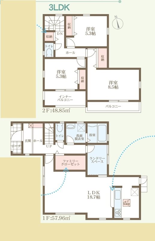 姫路市奥山4期　全3邸　2号棟   間取り図