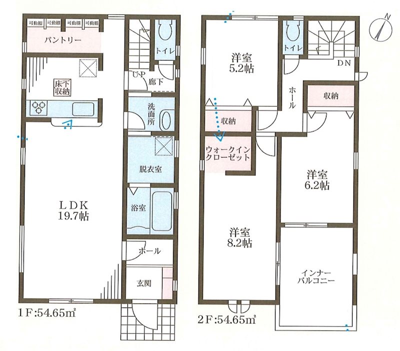 姫路市大津区新町3期　全3邸　2号棟   間取り図