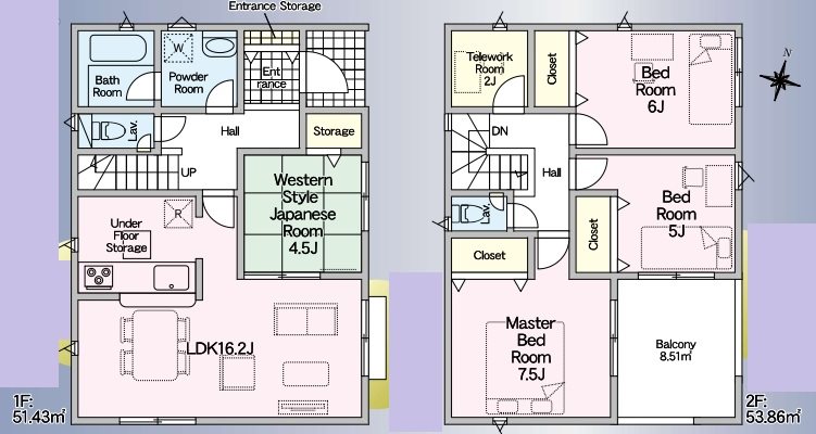 西脇市和布町第2　全3邸　2号棟  間取り図