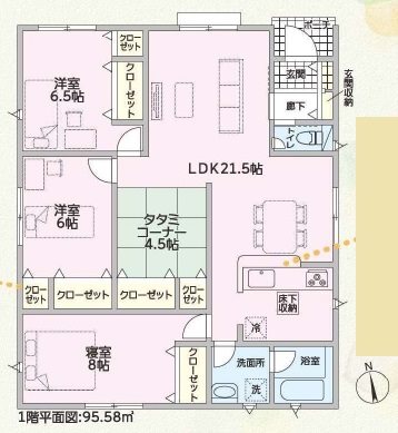 西脇市小坂町第4　全2邸　2号棟   間取り図