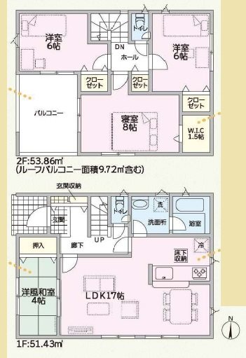 加古川市野口町野口第7Ⅱ期　全3邸　10号棟    間取り図