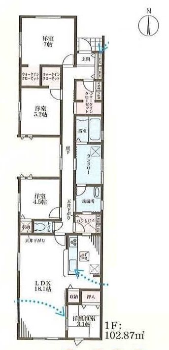 姫路市広畑区早瀬町3期　全2邸　1号棟   間取り図