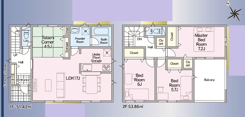 姫路市野里堀留町第1　全3邸　2号棟 間取り図