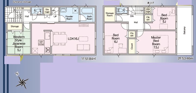 加古川市別府町新野辺第23　全5邸　1号棟  間取り図