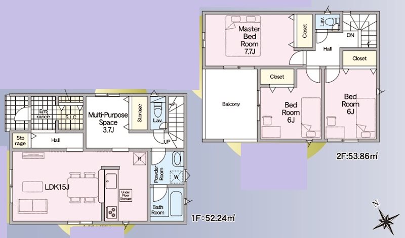 加古川市別府町新野辺第23　全5邸　2号棟   間取り図