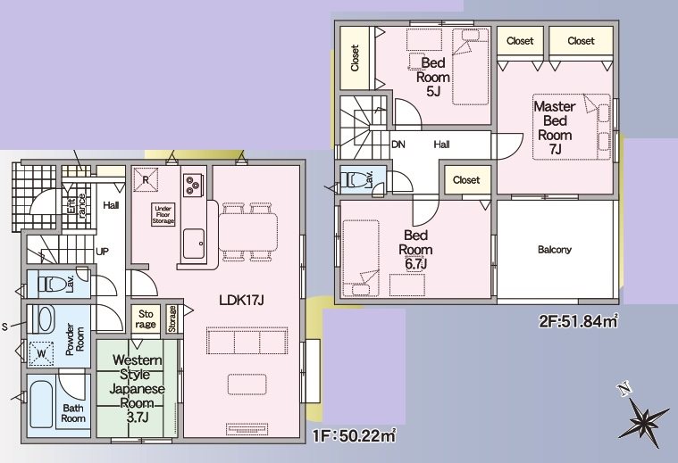 加古川市別府町新野辺第23　全5邸　3号棟  間取り図
