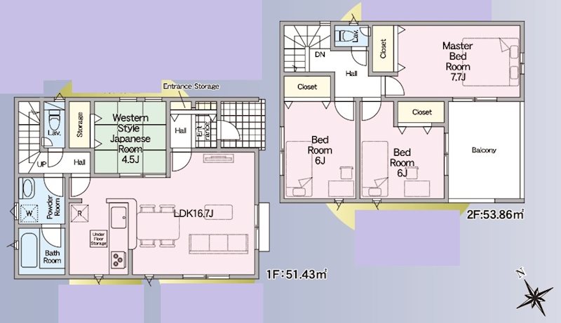 加古川市別府町新野辺第23　全5邸　4号棟  間取り図