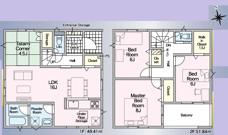 西脇市郷瀬町第2　全3邸　1号棟 間取り図