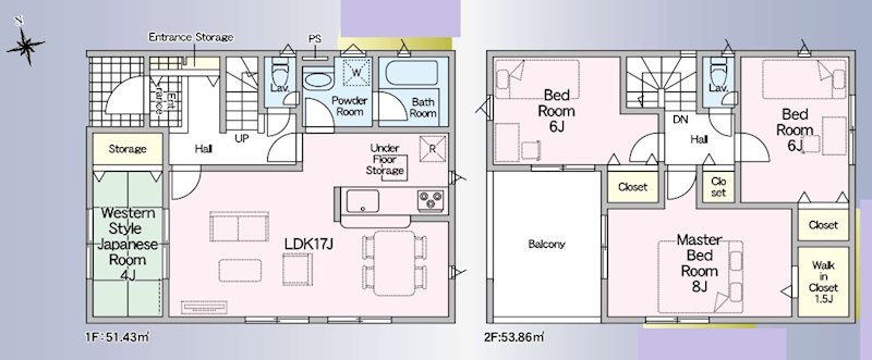 西脇市郷瀬町第2　全3邸　2号棟  間取り図