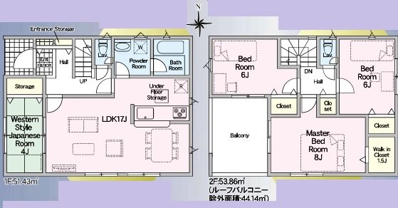小野市神明町第10　全3邸　1号棟  間取り図