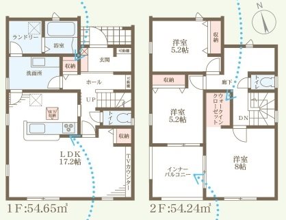 姫路市白浜町宇佐崎北　全4邸　2号棟  間取り図