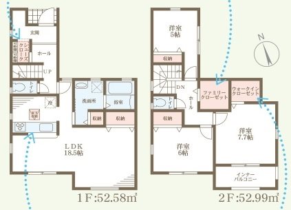 姫路市広畑区才8期　全2邸　1号棟     間取り図