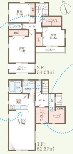 姫路市広畑区才8期　全2邸　2号棟      間取り図
