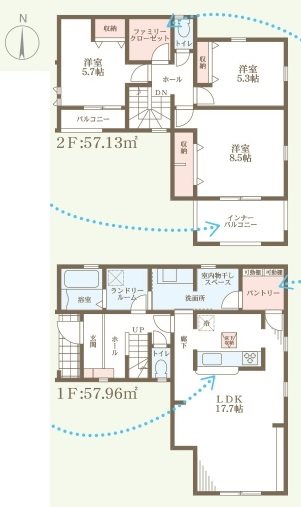 姫路市網干区坂出2期　全2邸　2号棟      間取り図
