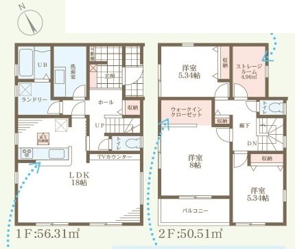 洲本市上物部3期　全4邸　1号棟 間取り図