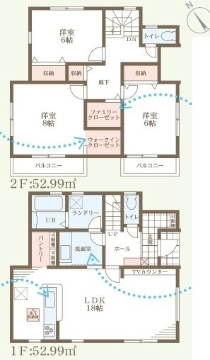 洲本市上物部3期　全4邸　2号棟  間取り図