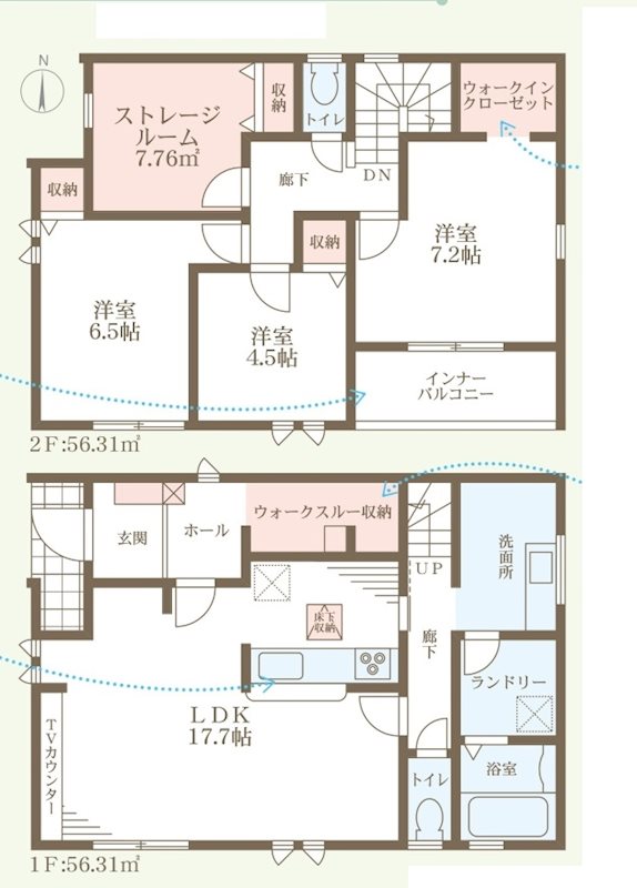洲本市宇原　全3邸　3号棟   間取り図