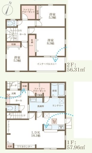 赤穂市南野中6期　全2邸　1号棟    間取り図