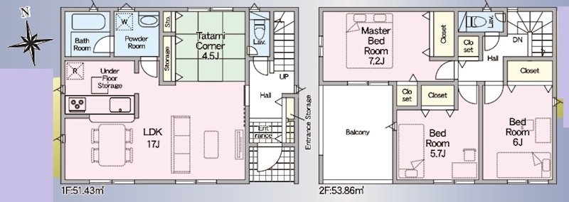 姫路市別所町小林第6　全2邸　2号棟  間取り図
