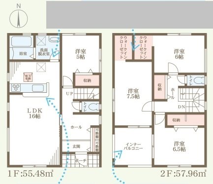 姫路市広畑区小松町2期　全2邸　1号棟    間取り図