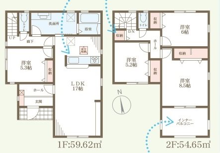 姫路市伊伝居2期　全2邸　1号棟 間取り図