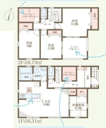 姫路市青山7期　全4邸 　2号棟  間取り図
