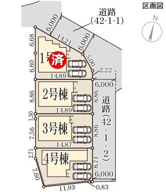 姫路市青山7期　全4邸 　4号棟  区画図