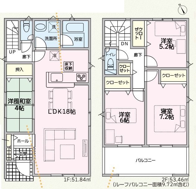 南あわじ市松帆檪田第1　全1邸　1号棟  間取り図