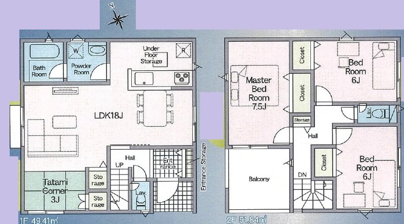 姫路市野里慶雲寺前町第1　全3邸　1号棟   間取り図