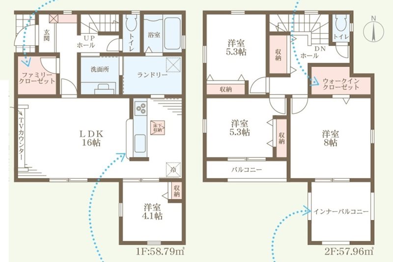 揖保郡太子町佐用岡　全3邸 　2号棟   間取り図