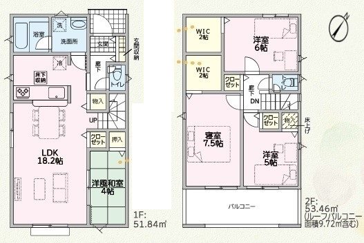 加古川市加古川町友沢第6　全2邸　1号棟   間取り図