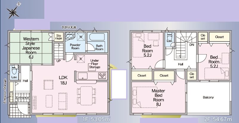姫路市広畑区蒲田第12・13　全3邸　8号棟    間取り図
