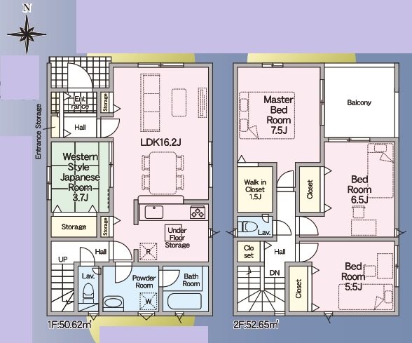 姫路市広畑区蒲田第12・13　全3邸　2号棟    間取り図