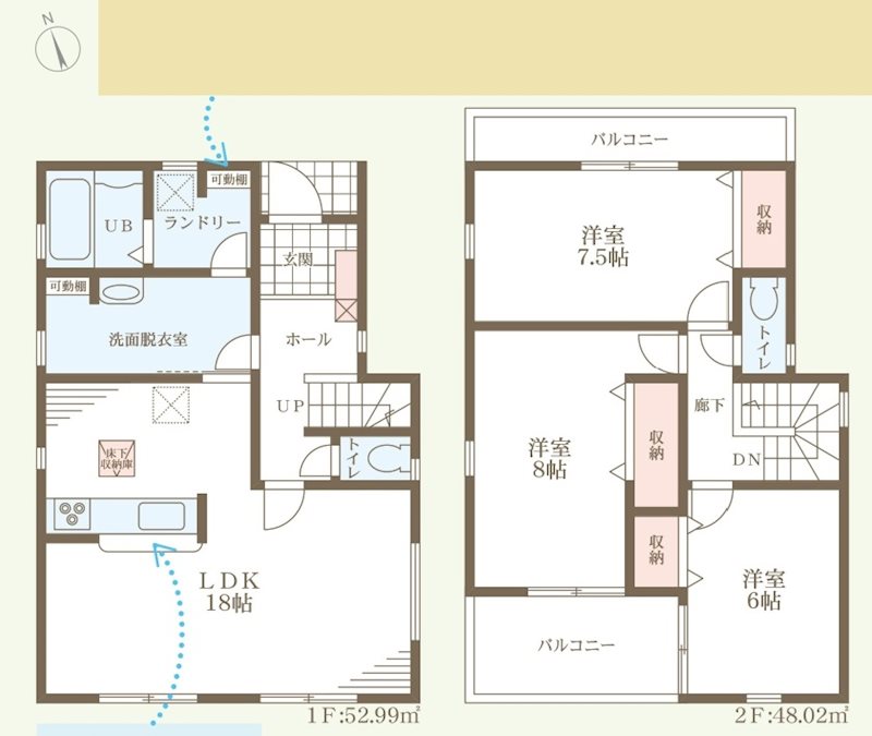 加東市北野　全4邸 　3号棟    間取り図