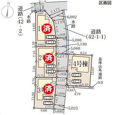 揖保郡太子町東南3期　全4邸 　4号棟  区画図