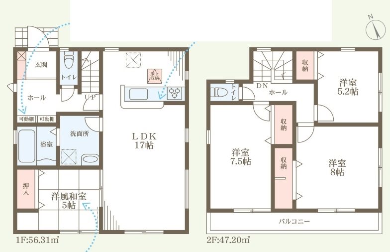 姫路市町坪　全3邸 　1号棟   間取り図