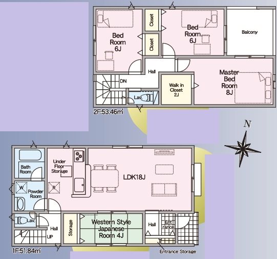姫路市網干区新在家第5　全2邸　1号棟     間取り図