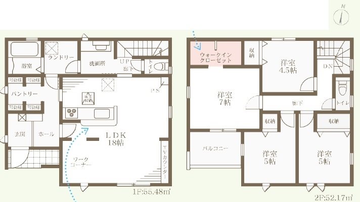 加西市北条町西高室2期　全1邸　1号棟  間取り図
