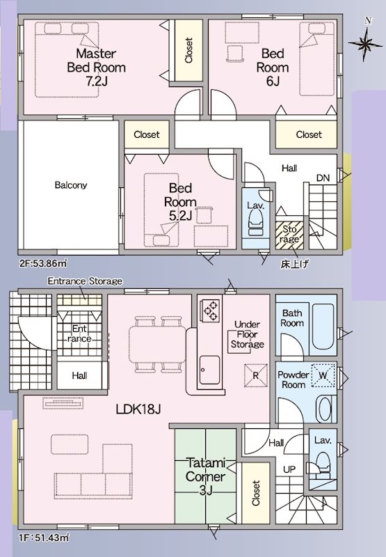 揖保郡太子町鵤第6　全3邸　2号棟  間取り図